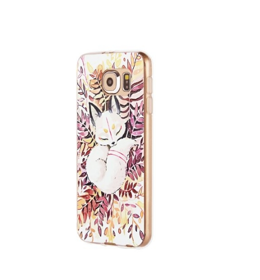 Soft Silicone Gel TPU Case Special 3D Relief Printing Pattern Back Cover for Samsung Galaxy S6 silver fox